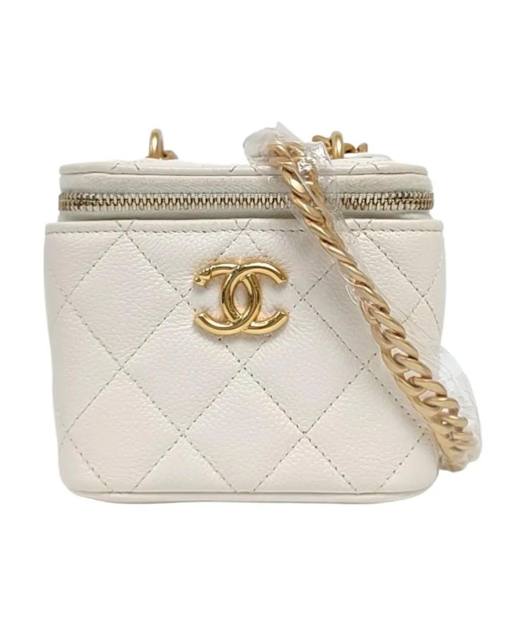 CHANEL Бежевая кожаная сумка через плечо, фото 9