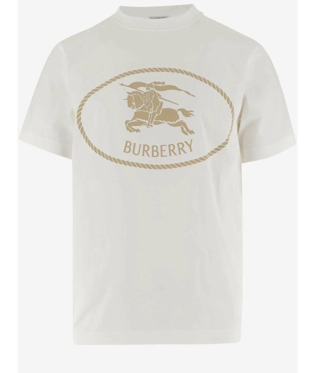 BURBERRY Белая хлопковая футболка, фото 1