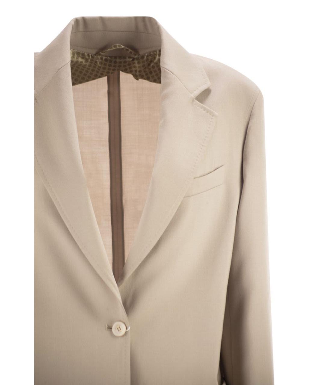 MAX MARA Бежевый шерстяной жакет/пиджак, фото 4