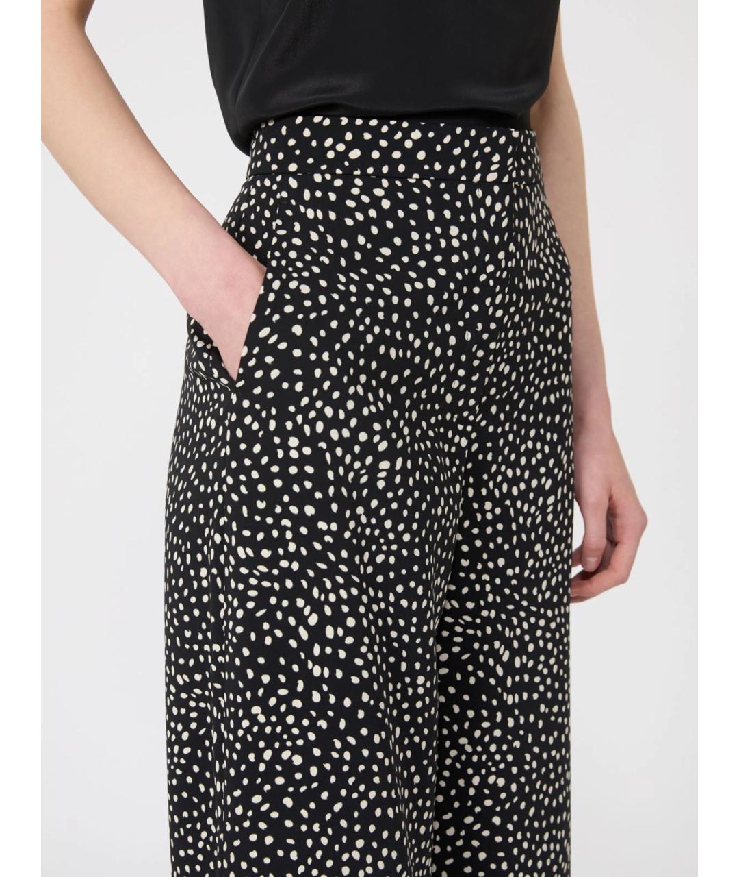 MAX MARA STUDIO Черные полиэстеровые прямые брюки, фото 5