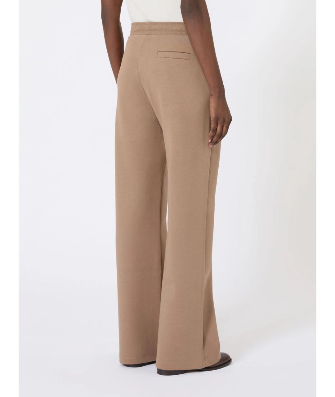 'S MAX MARA Коричневые хлопковые прямые брюки, фото 4