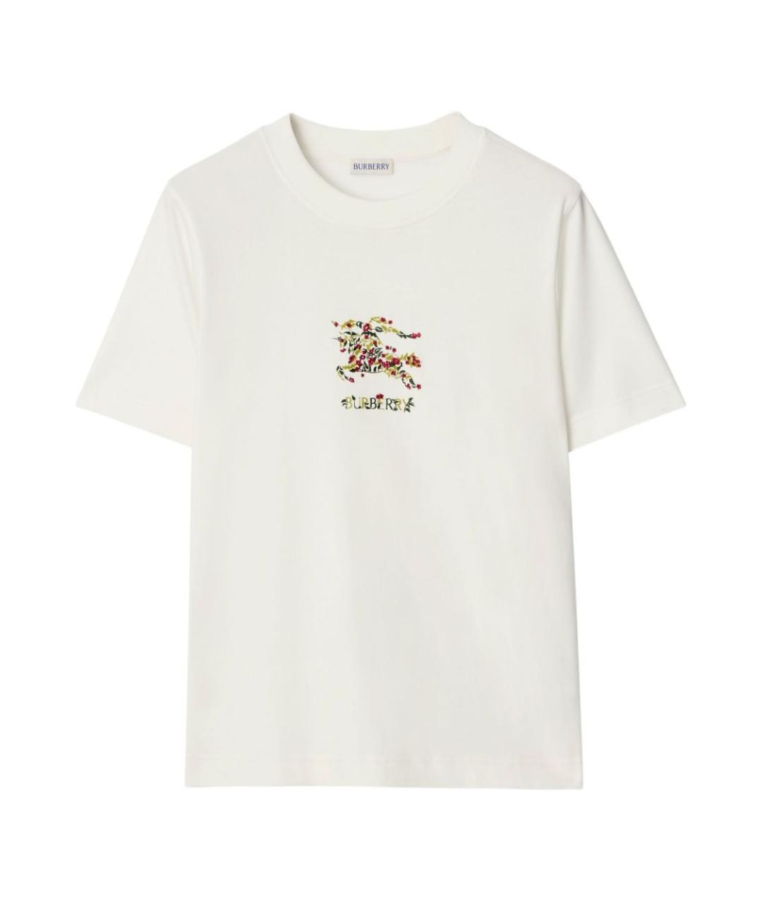 BURBERRY Белая хлопковая футболка, фото 1