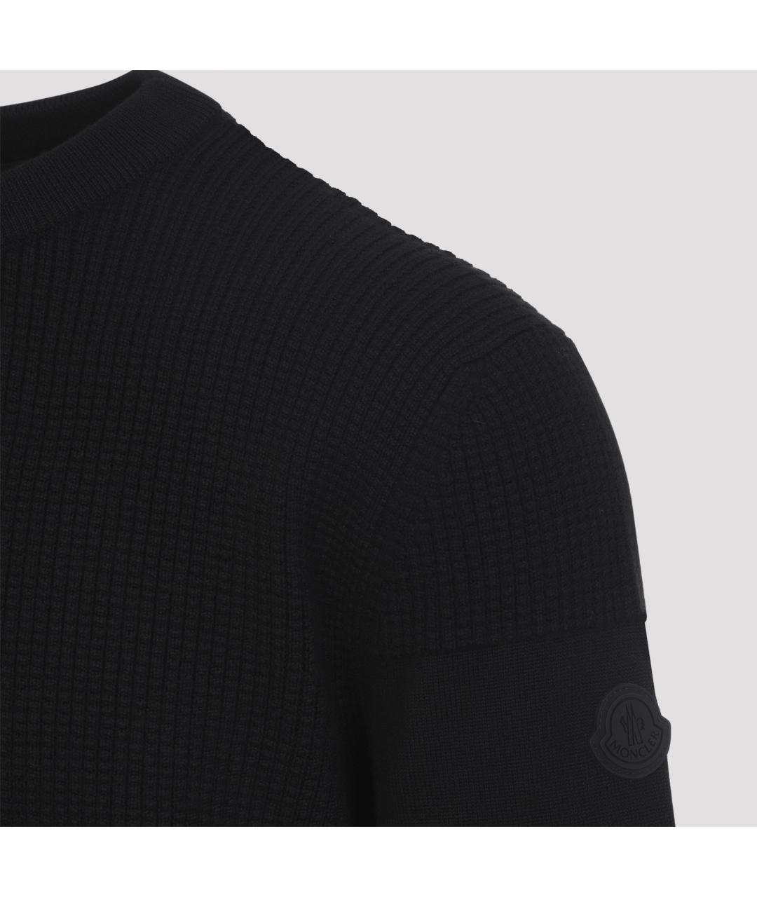 MONCLER Черный шерстяной джемпер / свитер, фото 4