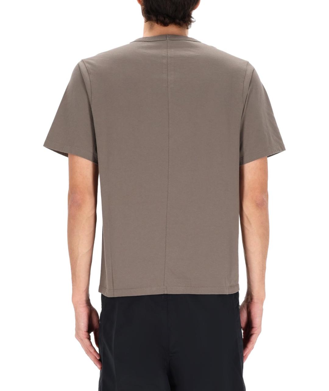 RICK OWENS Серая хлопковая футболка, фото 5