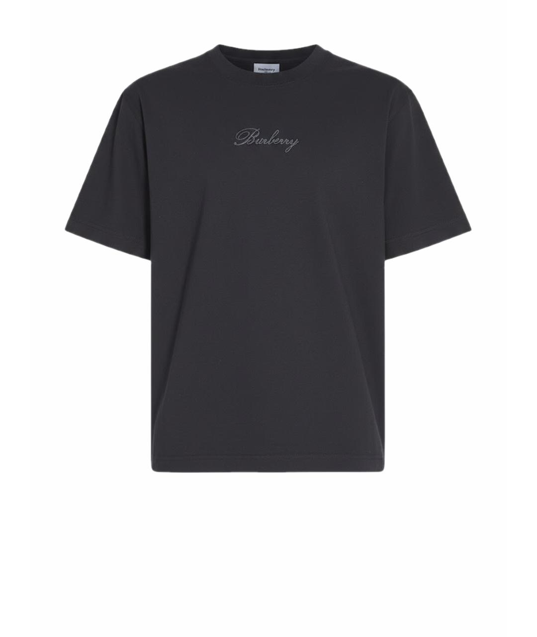 BURBERRY Черная хлопковая футболка, фото 1
