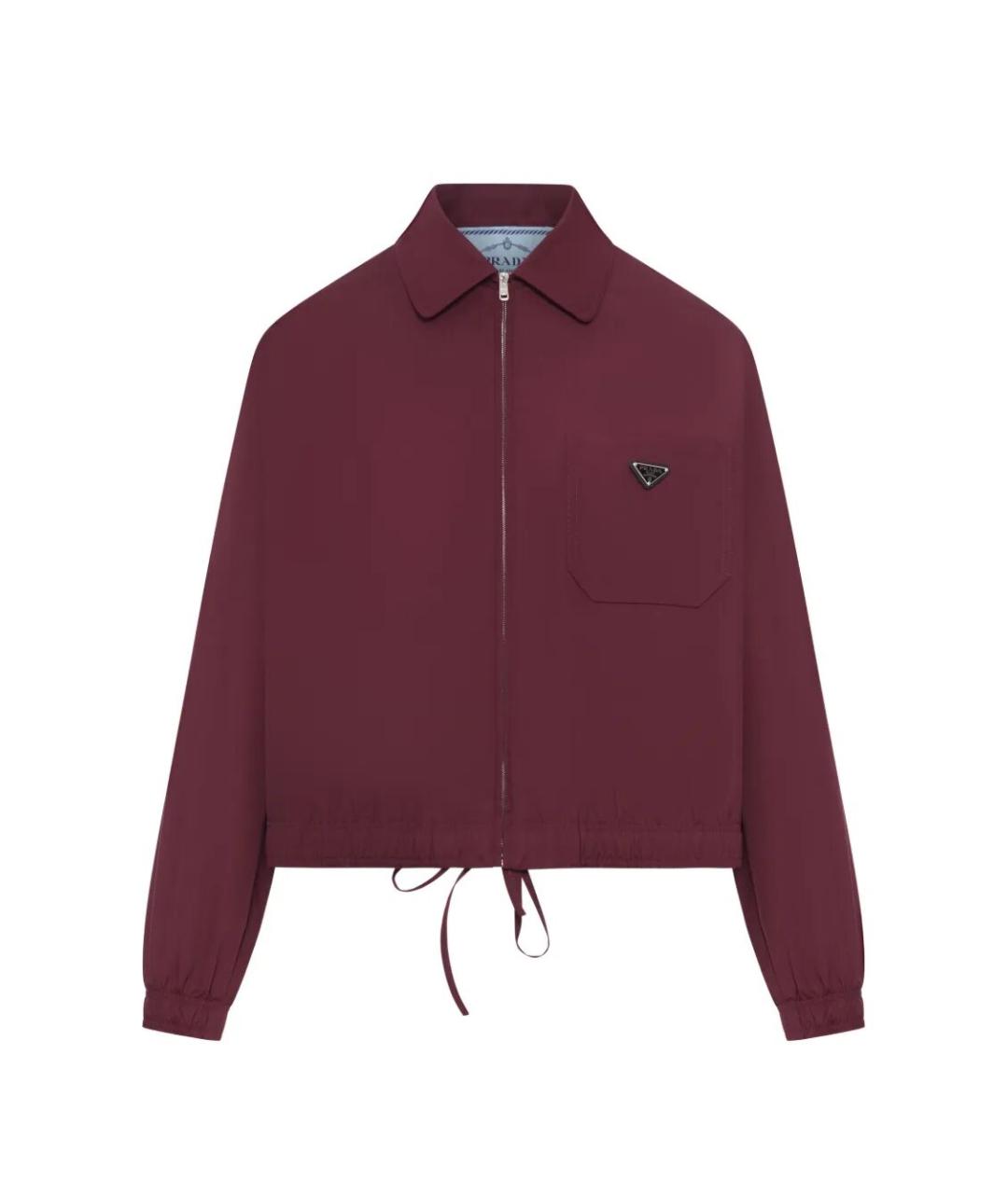 PRADA Бордовая полиэстеровая куртка, фото 1