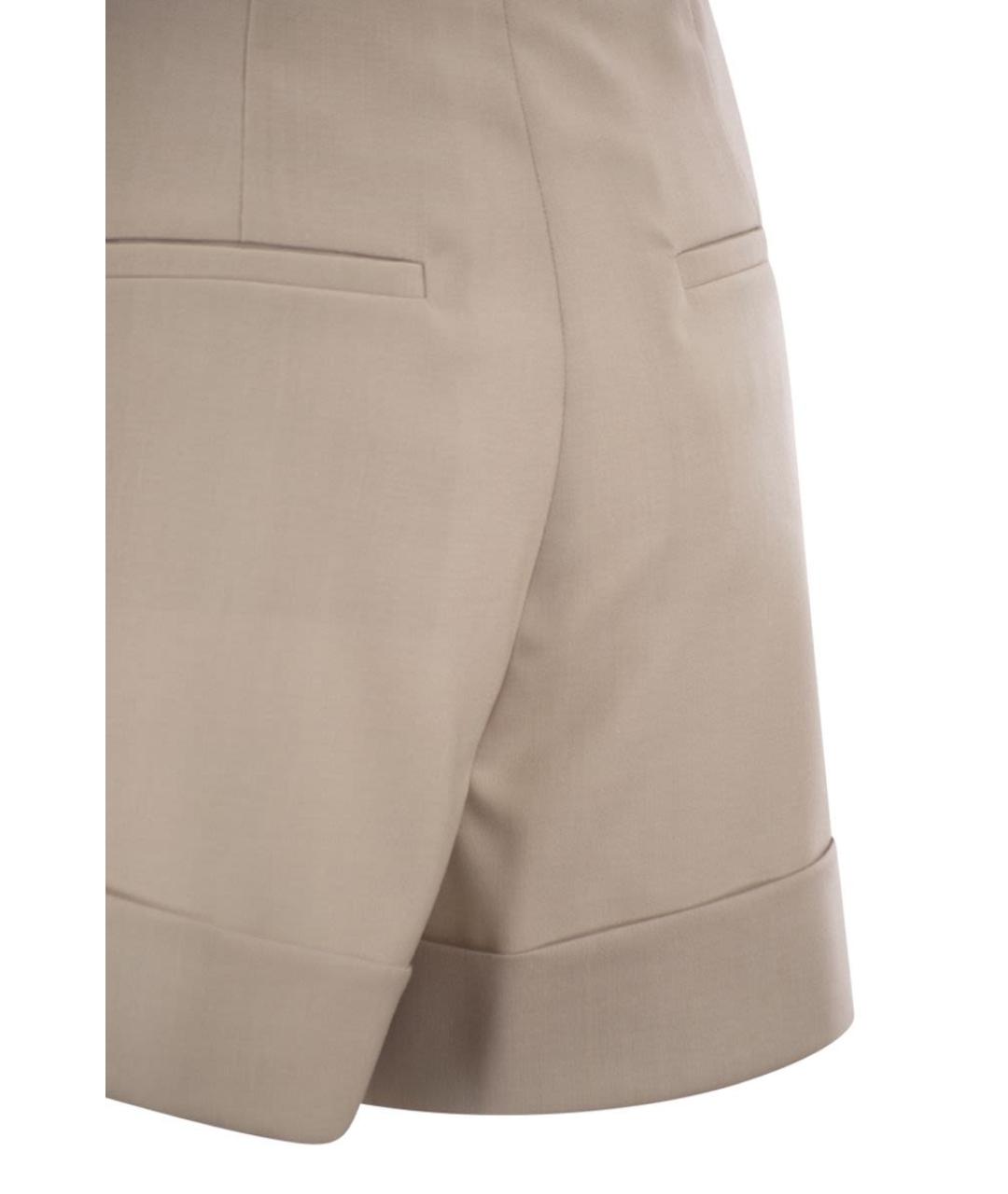 MAX MARA Бежевые шерстяные шорты, фото 4