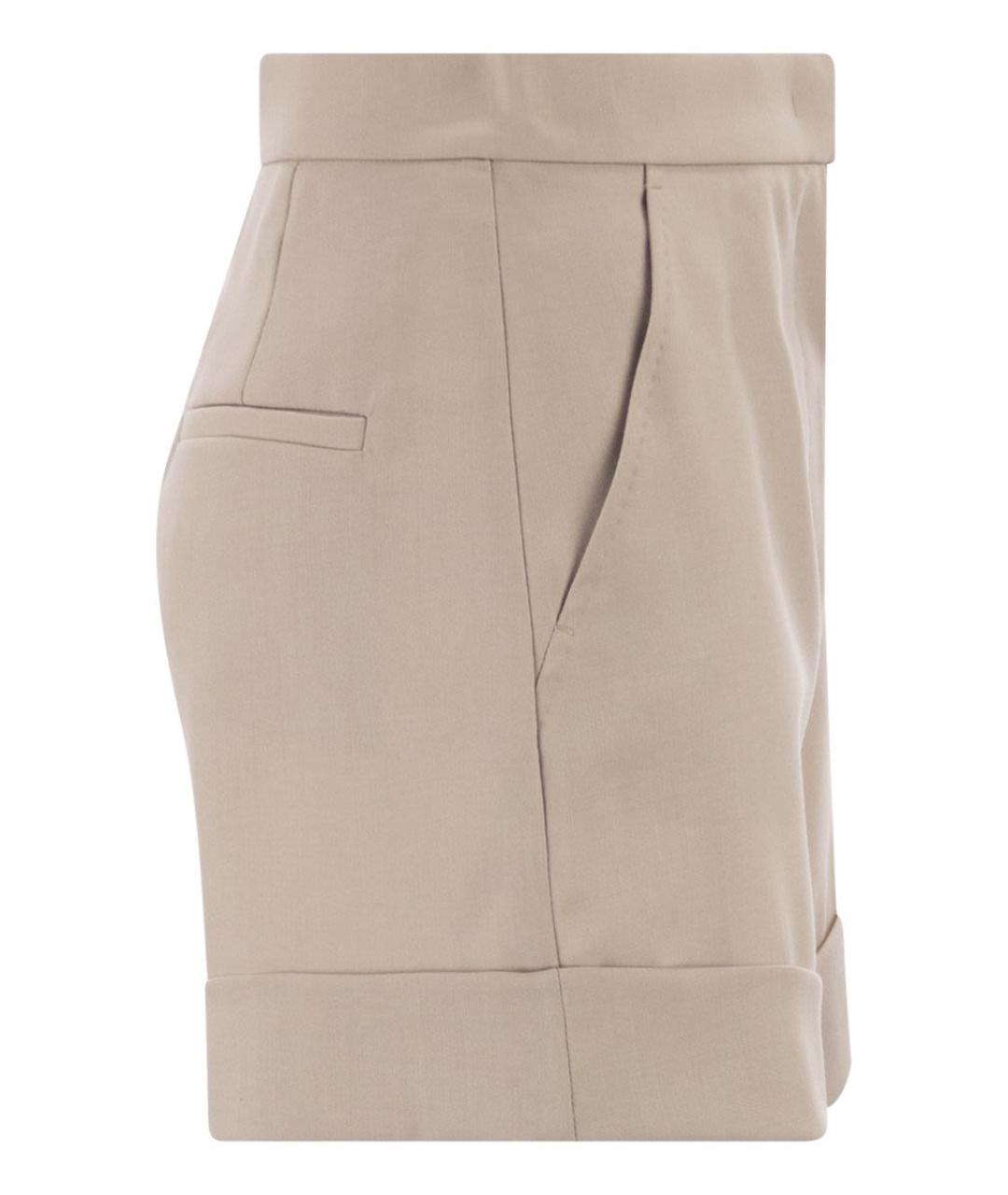MAX MARA Бежевые шерстяные шорты, фото 3