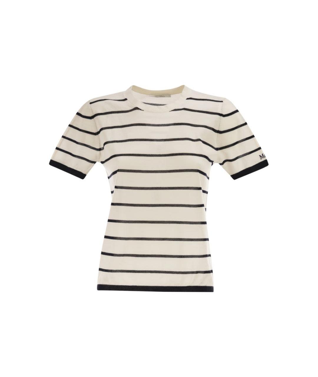 MAX MARA Белая кашемировая футболка, фото 1