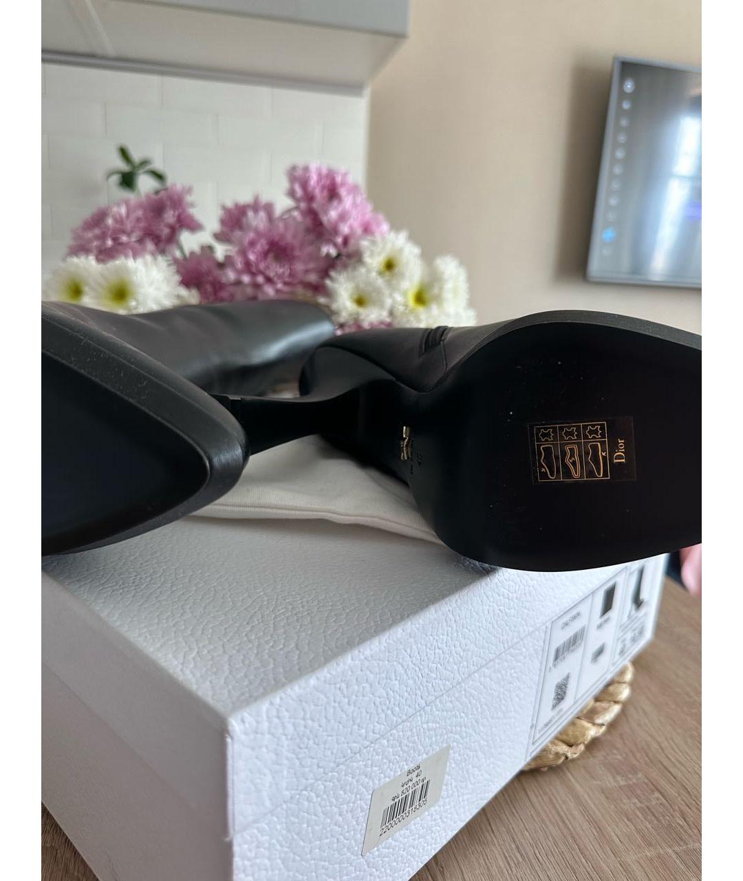 CHRISTIAN DIOR Черные кожаные ботильоны, фото 5