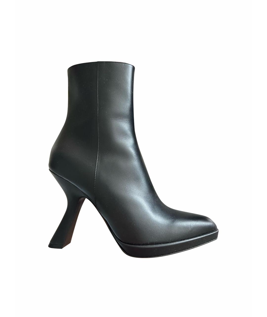 CHRISTIAN DIOR Черные кожаные ботильоны, фото 1