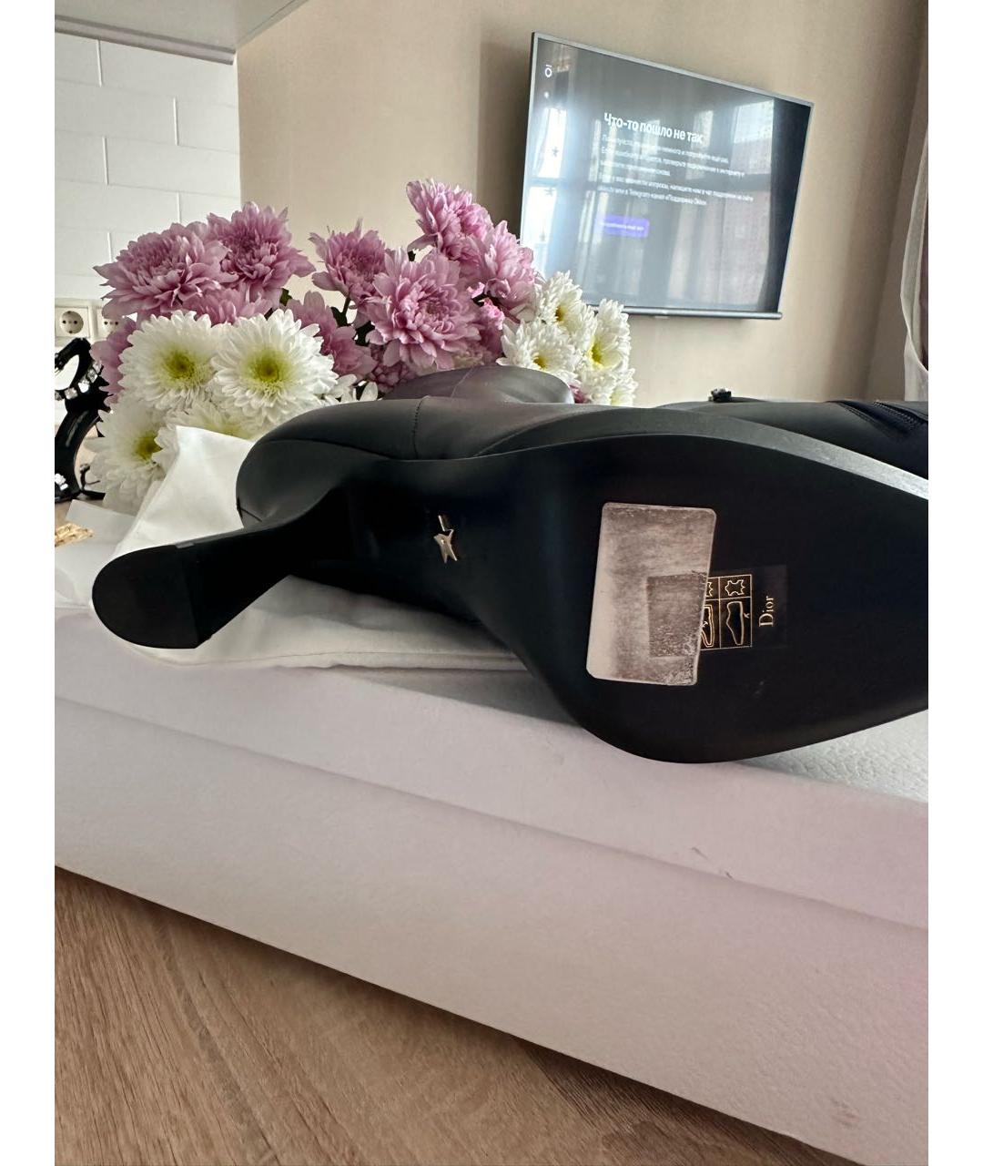CHRISTIAN DIOR Черные кожаные ботильоны, фото 4