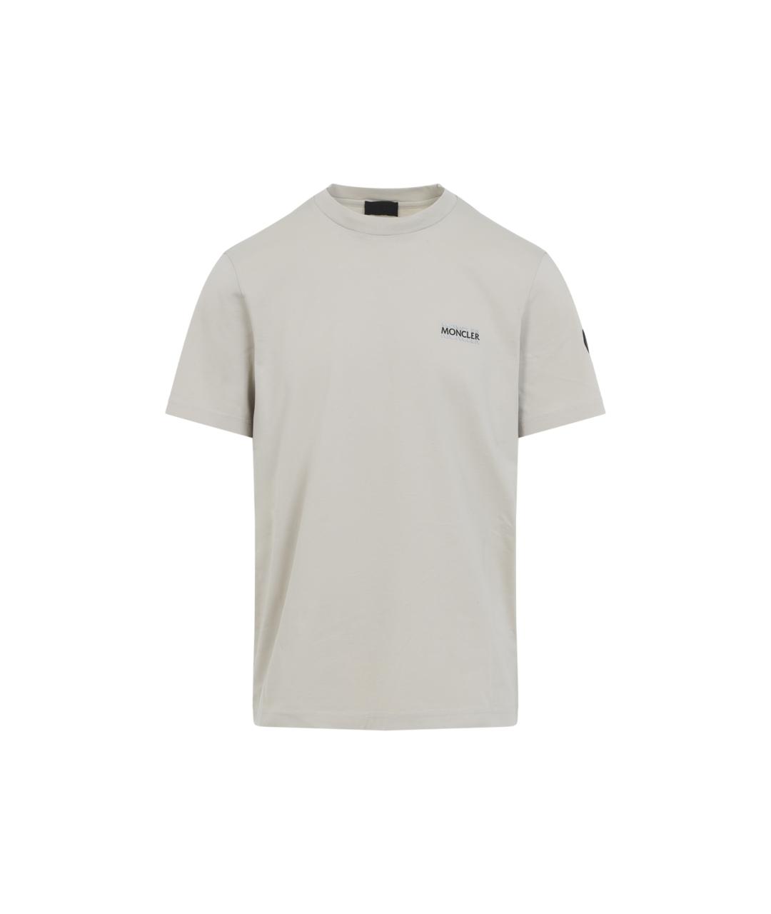 MONCLER Серая хлопковая футболка, фото 1