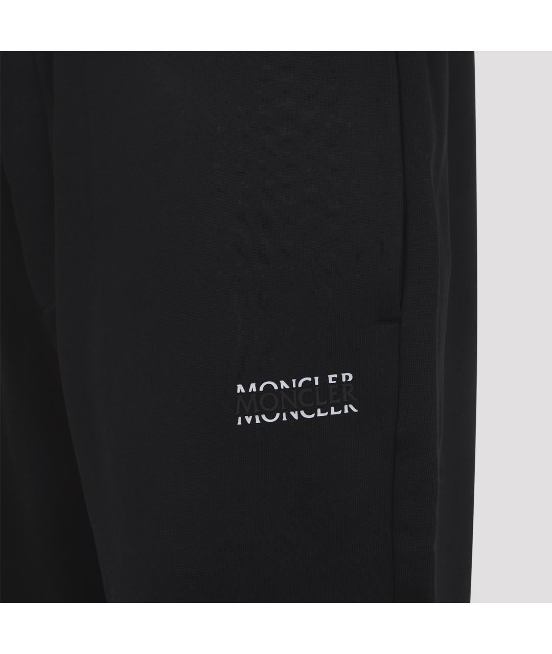 MONCLER Черные хлопковые повседневные брюки, фото 3