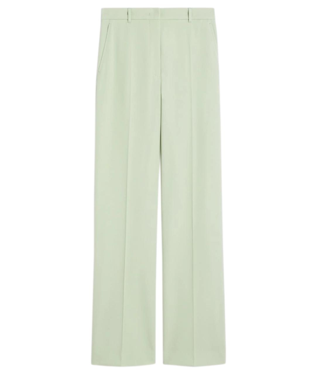 MAX MARA STUDIO Зеленые шерстяные прямые брюки, фото 1
