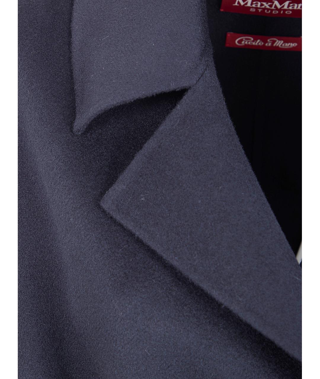 MAX MARA STUDIO Черное шерстяное пальто, фото 3