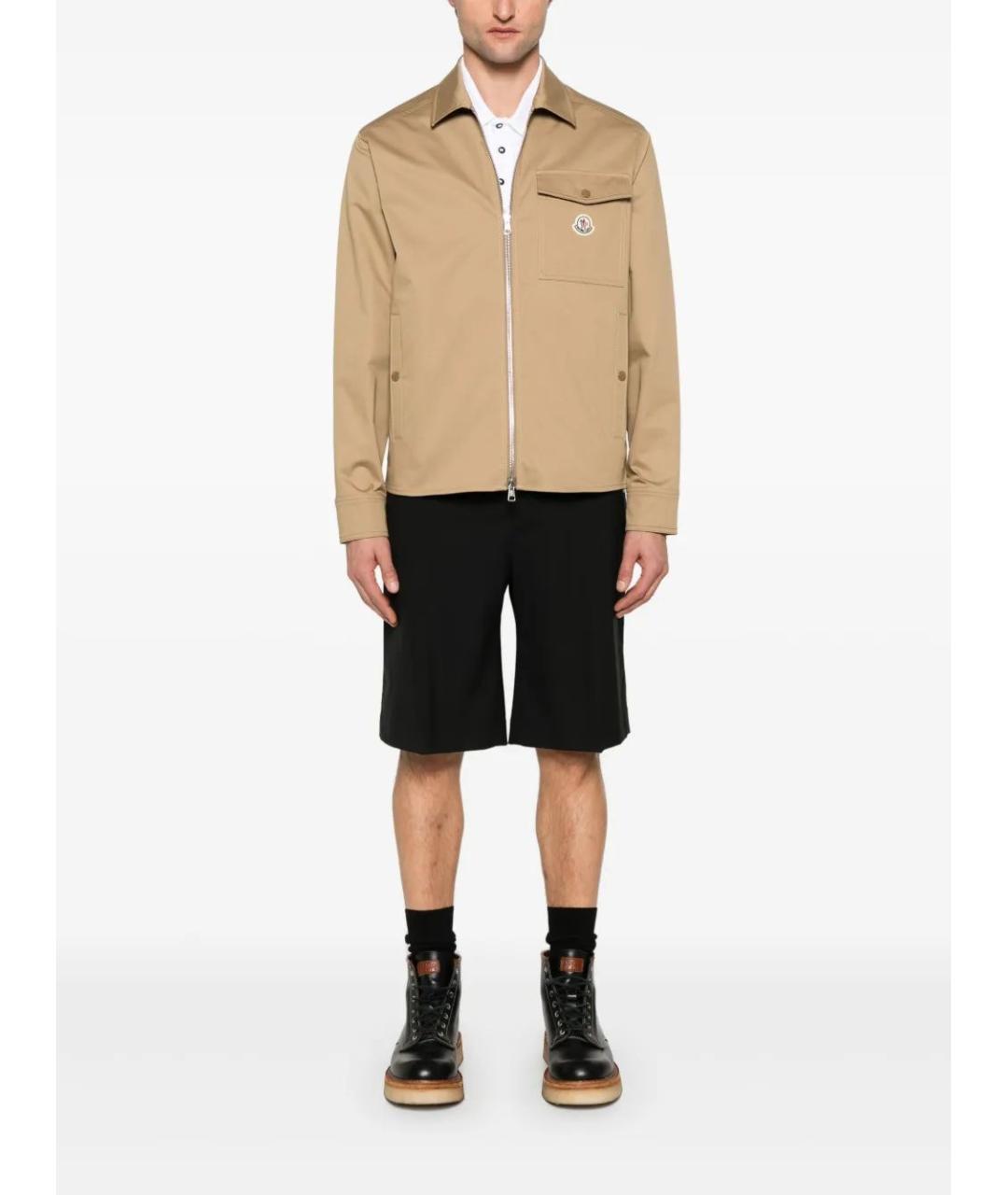 MONCLER Коричневая хлопковая кэжуал рубашка, фото 2