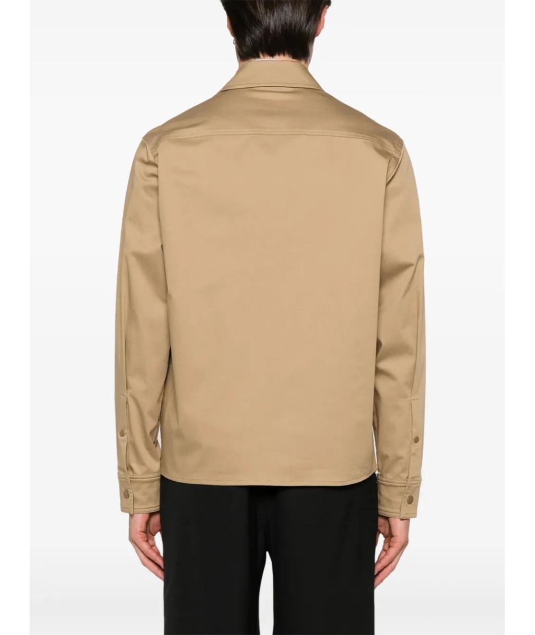 MONCLER Коричневая хлопковая кэжуал рубашка, фото 4