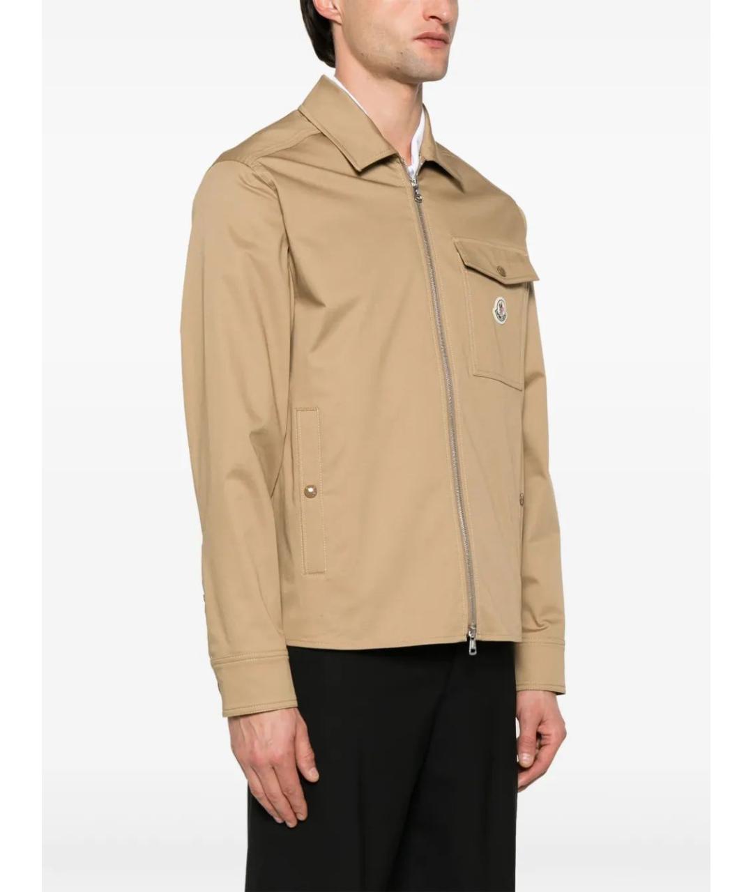 MONCLER Коричневая хлопковая кэжуал рубашка, фото 3