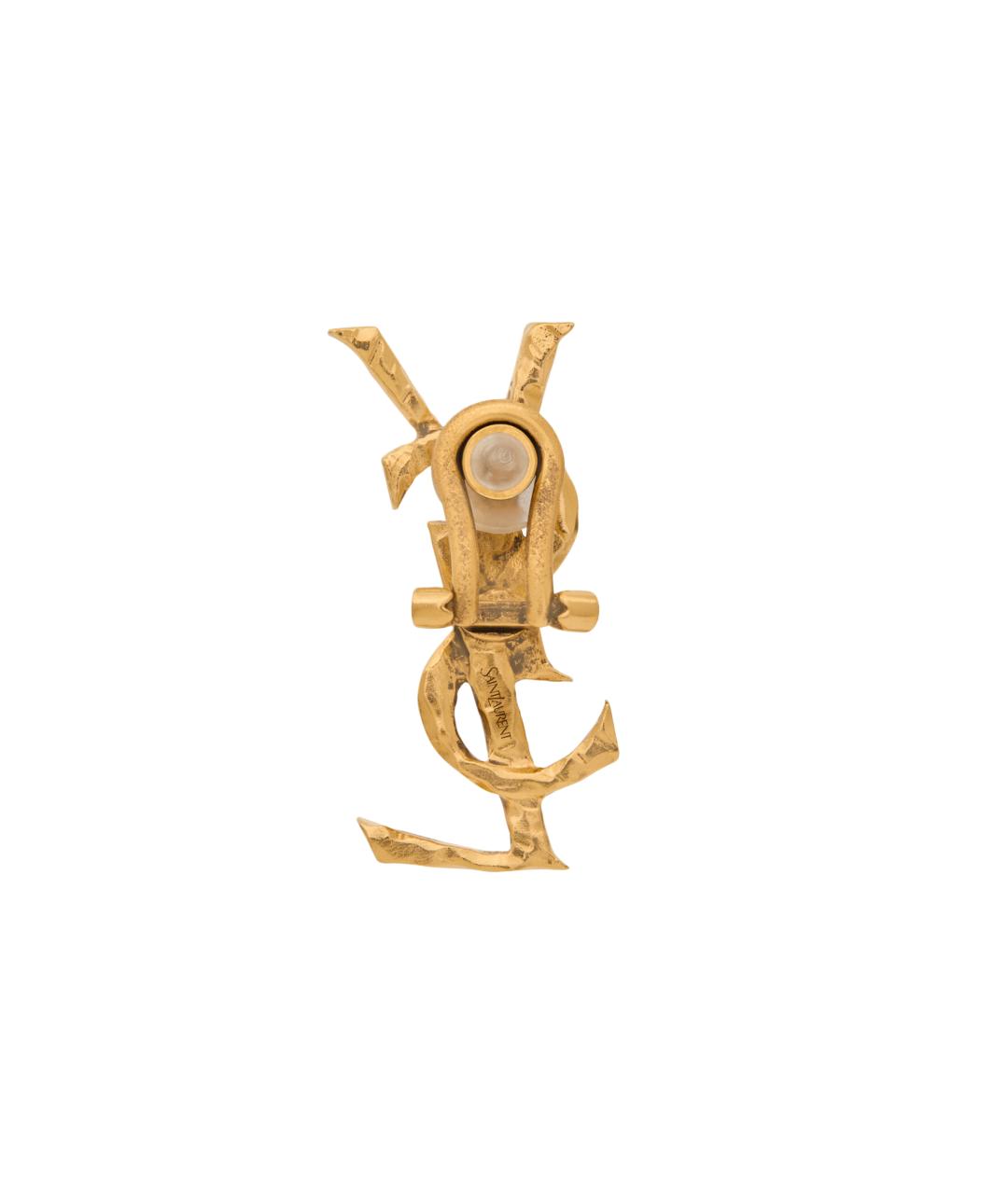 SAINT LAURENT Золотые металлические серьги, фото 2