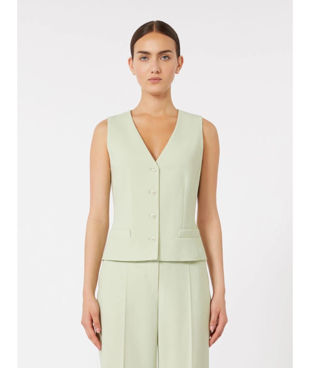 MAX MARA STUDIO Зеленый шерстяной жилет, фото 3