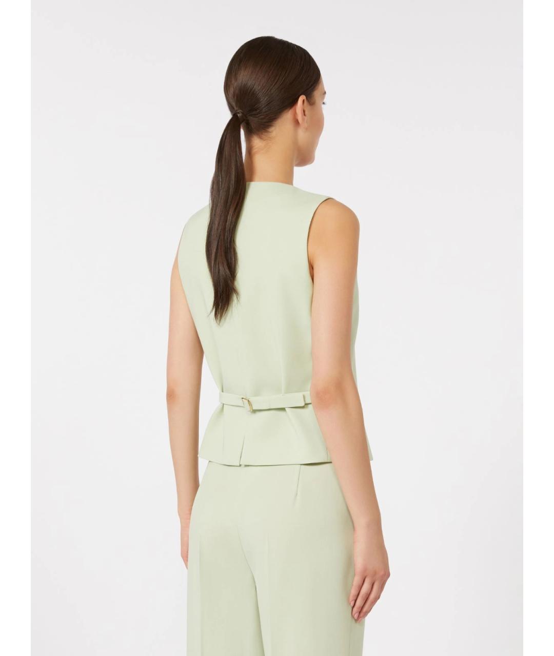 MAX MARA STUDIO Зеленый шерстяной жилет, фото 4