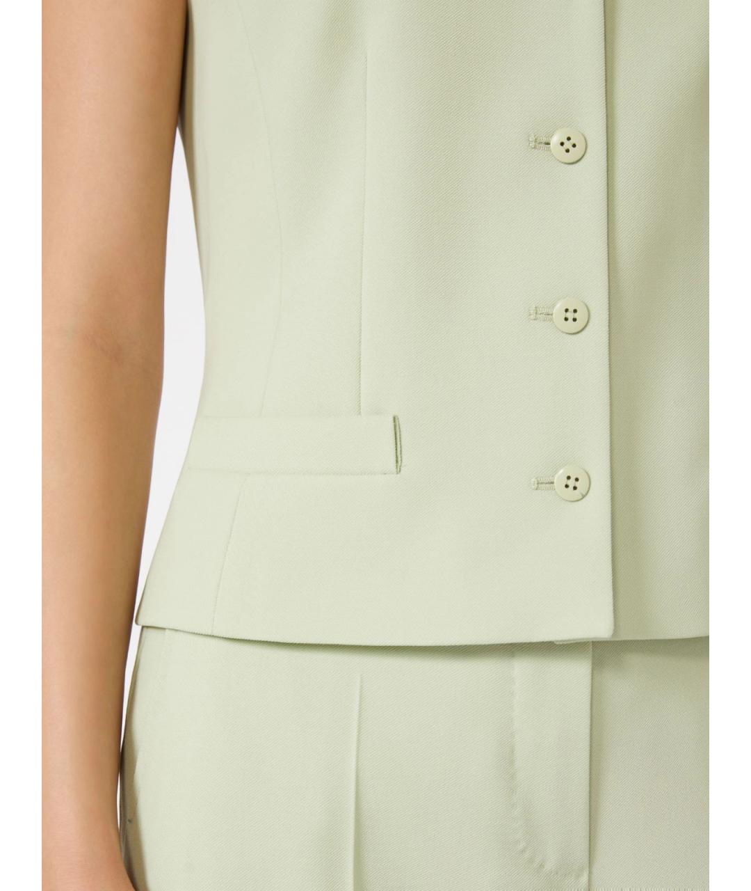 MAX MARA STUDIO Зеленый шерстяной жилет, фото 5