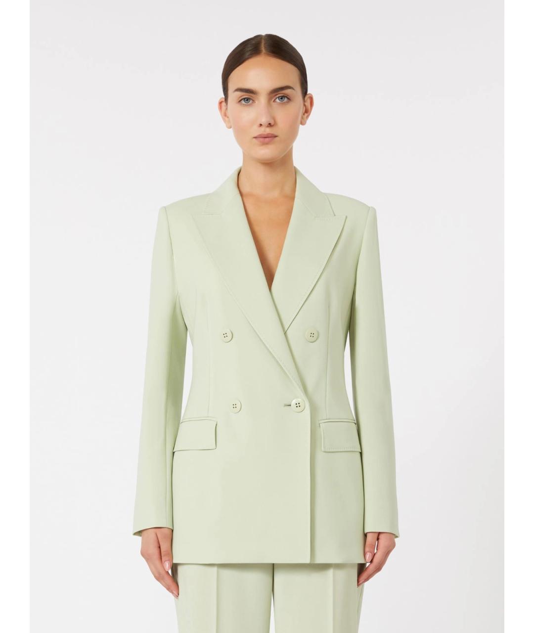 MAX MARA STUDIO Зеленый шерстяной жакет/пиджак, фото 3