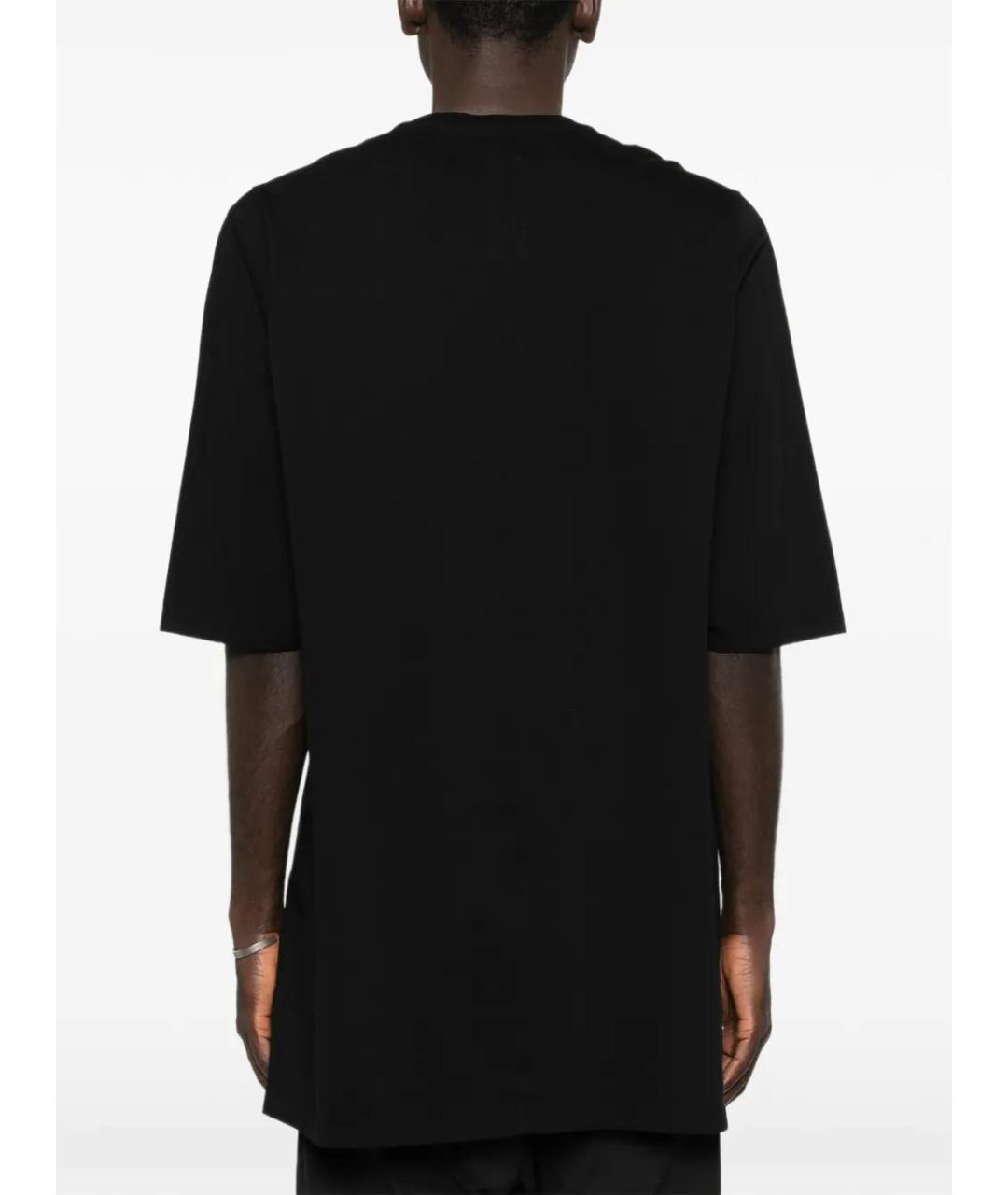 RICK OWENS Черная хлопковая футболка, фото 4