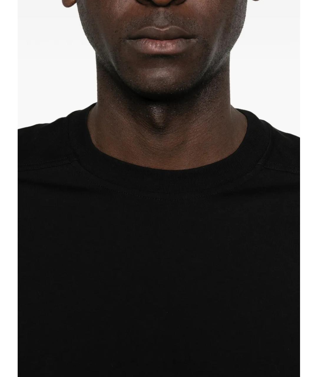 RICK OWENS Черная хлопковая футболка, фото 5