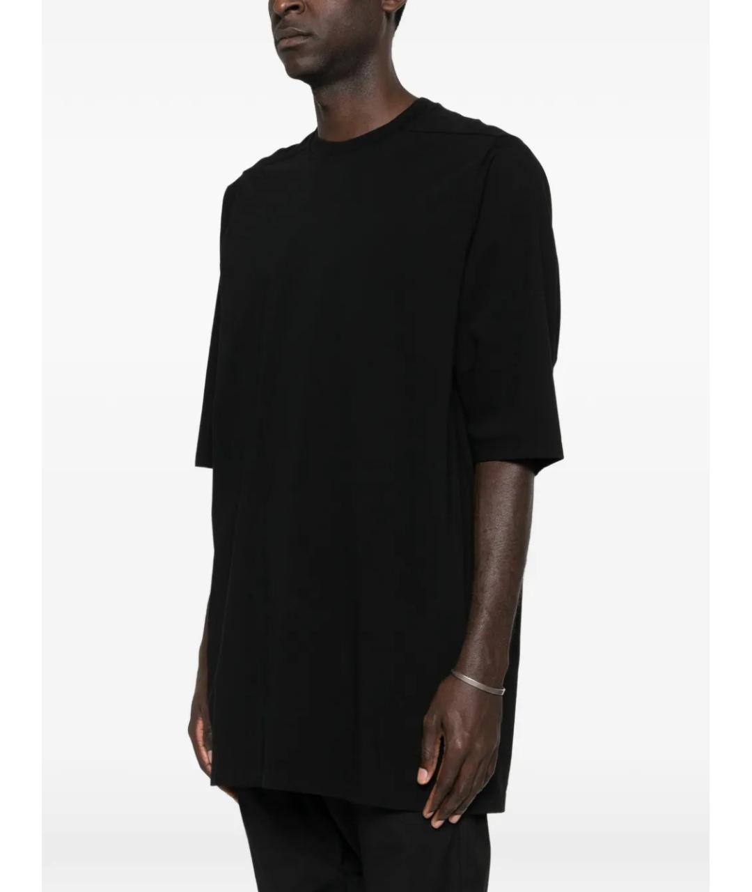 RICK OWENS Черная хлопковая футболка, фото 3