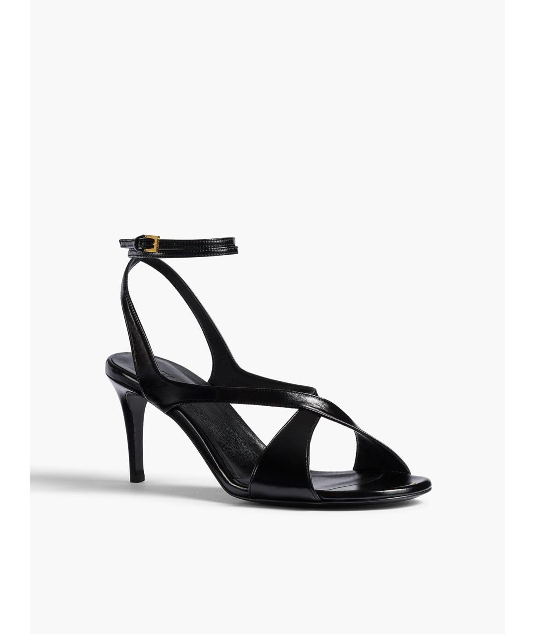 KHAITE Черные кожаные босоножки, фото 3