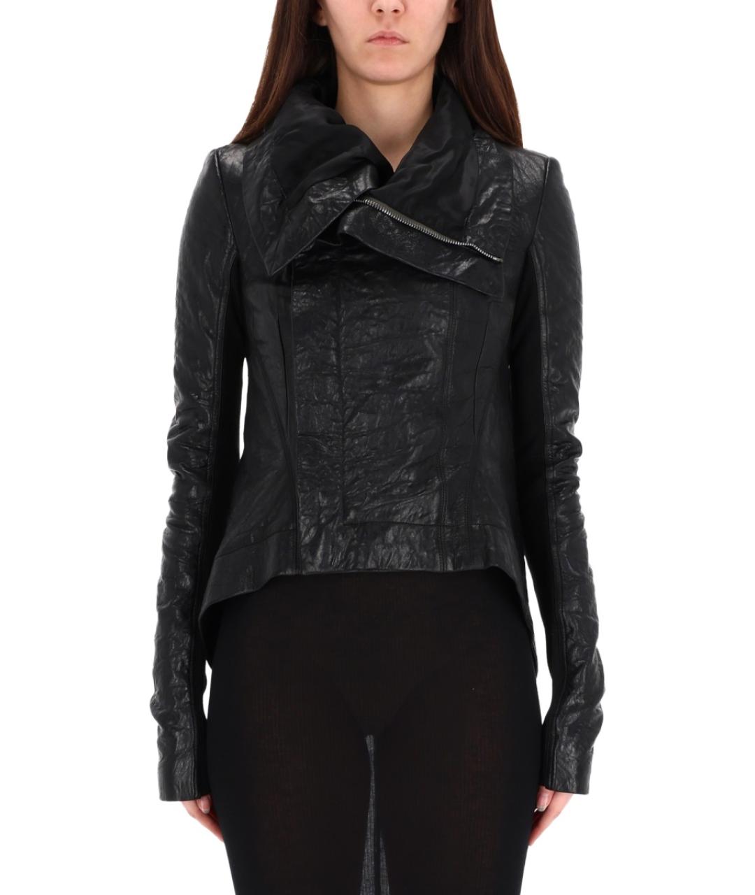 RICK OWENS Черная кожаная куртка, фото 5