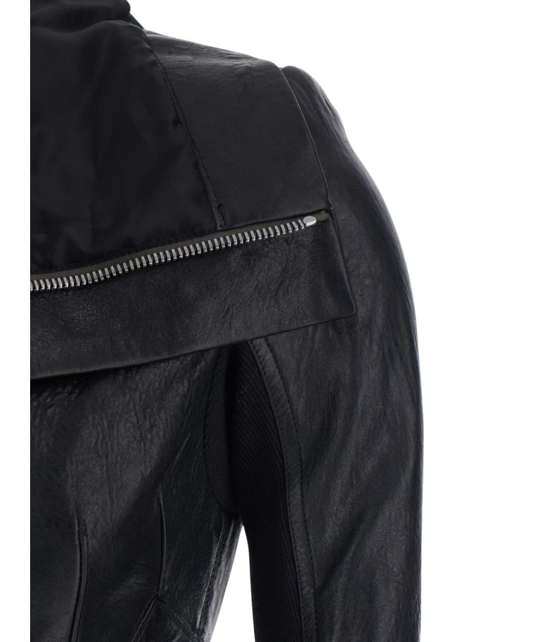 RICK OWENS Черная кожаная куртка, фото 4