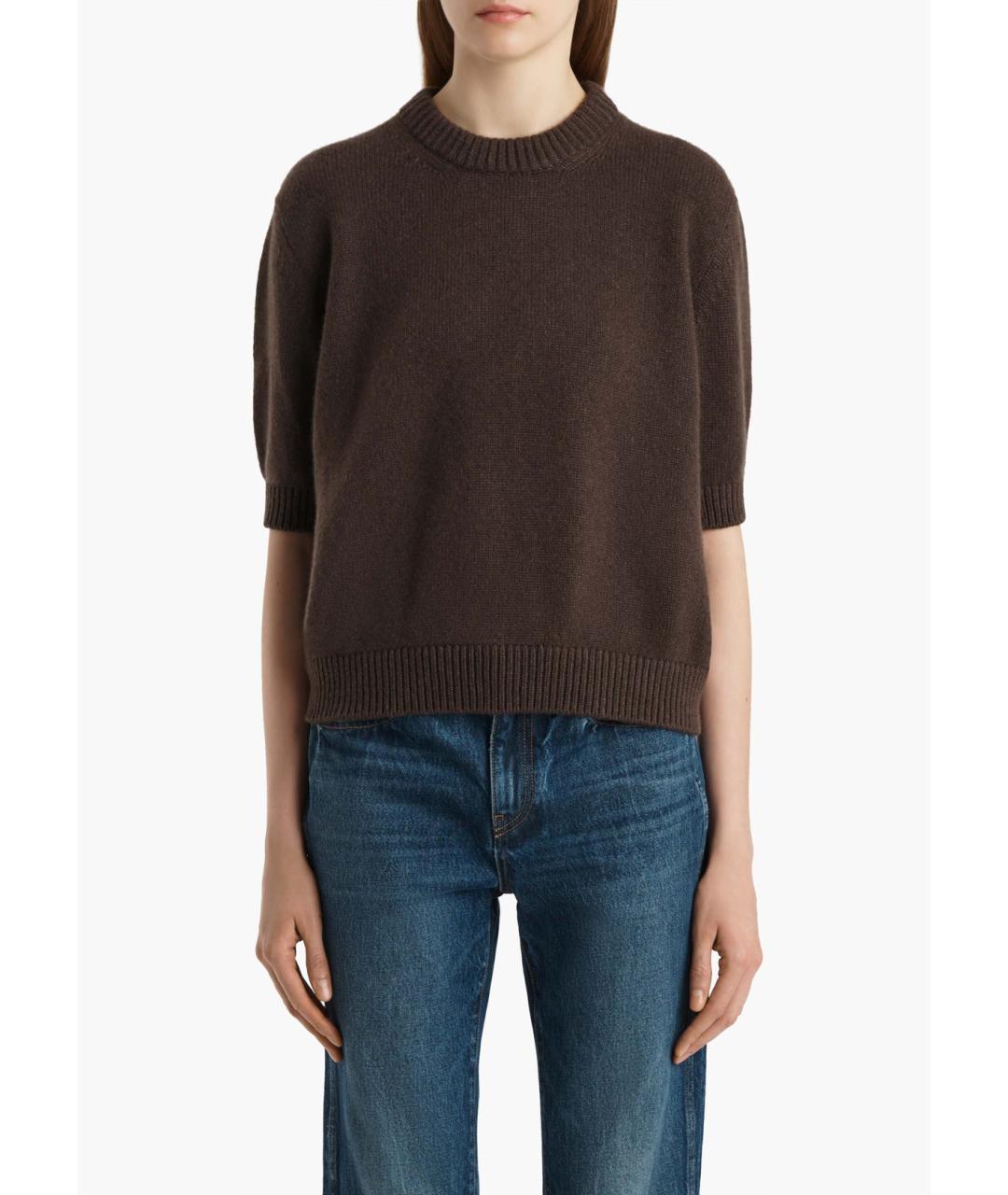 KHAITE Коричневый кашемировый джемпер / свитер, фото 3