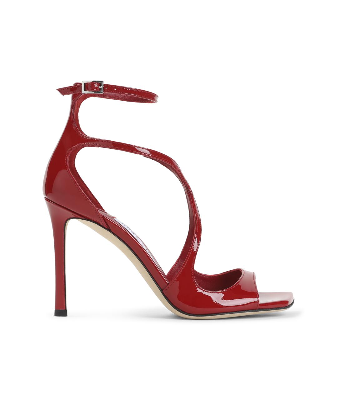 JIMMY CHOO Красные кожаные босоножки, фото 1