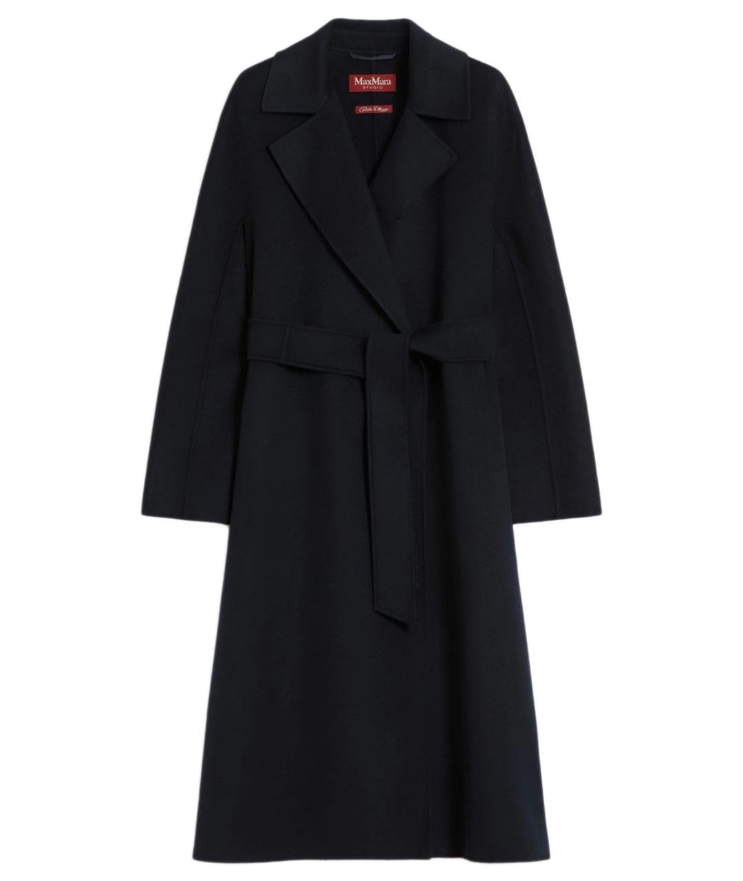 MAX MARA STUDIO Синее шерстяное пальто, фото 1