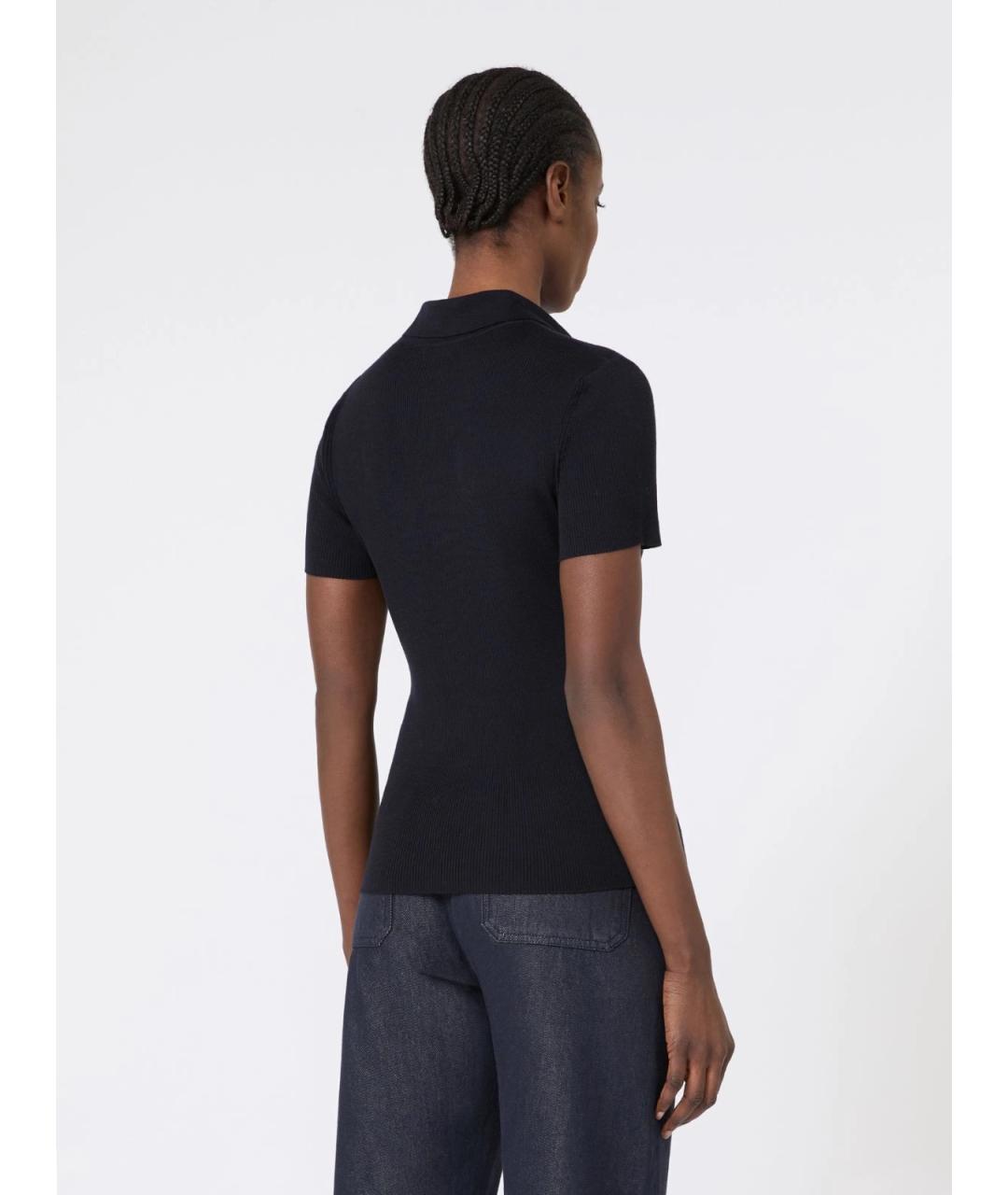 MAX MARA Синяя шерстяная футболка, фото 4