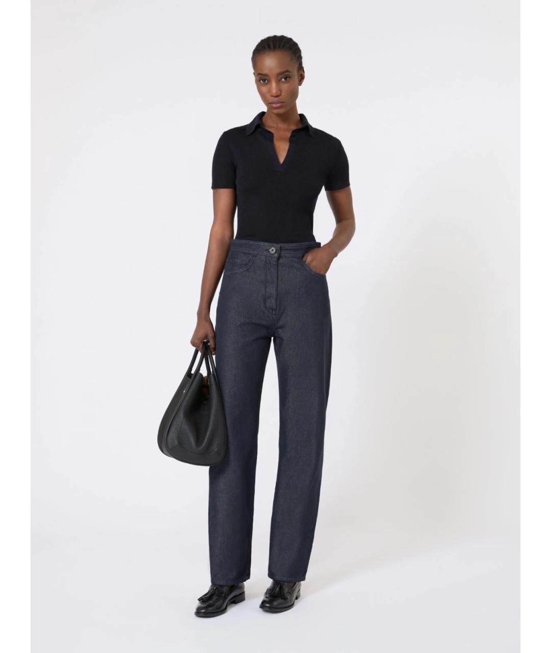 MAX MARA Синяя шерстяная футболка, фото 2