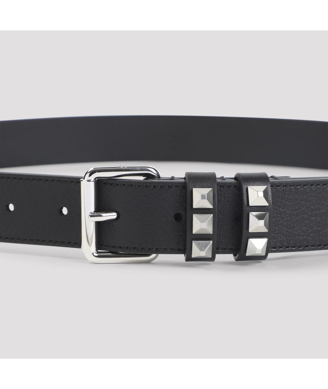 VALENTINO Черный кожаный ремень, фото 3
