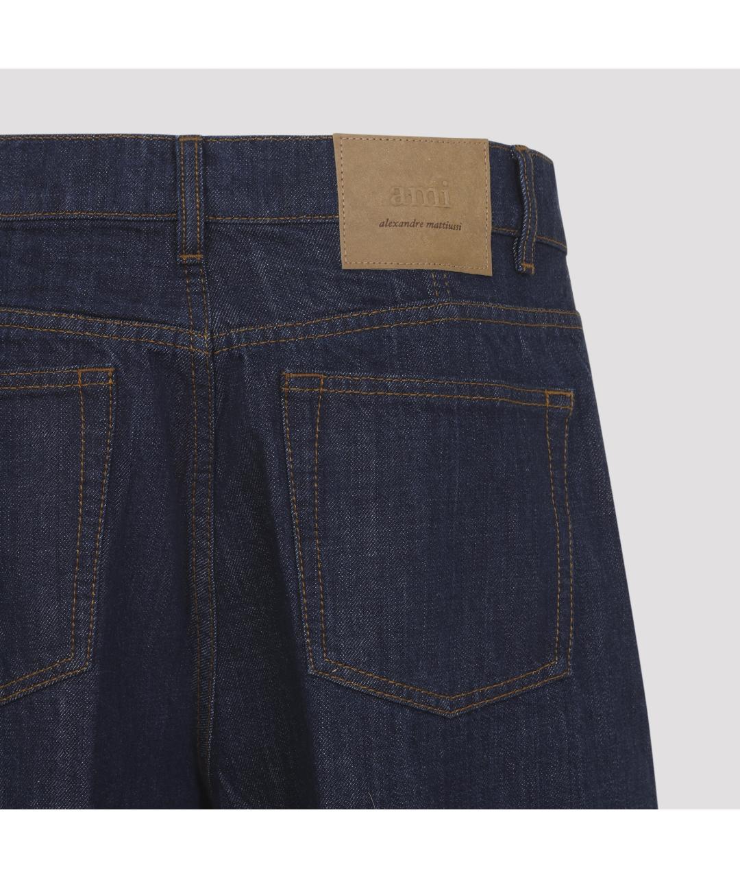 Ami Paris Синие хлопковые прямые джинсы, фото 3