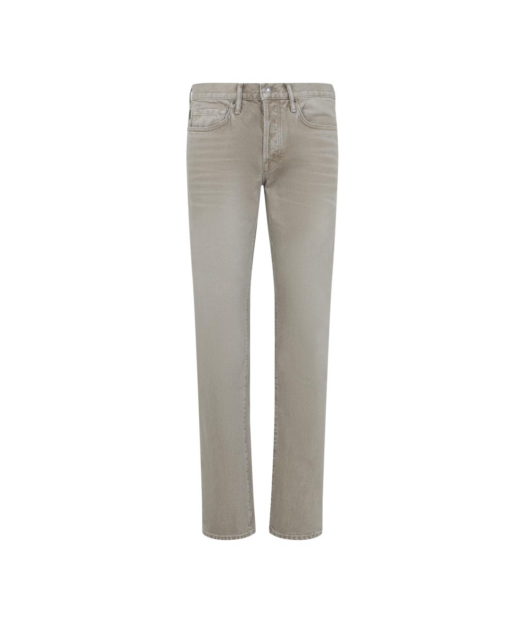 TOM FORD Серые хлопковые прямые джинсы, фото 1