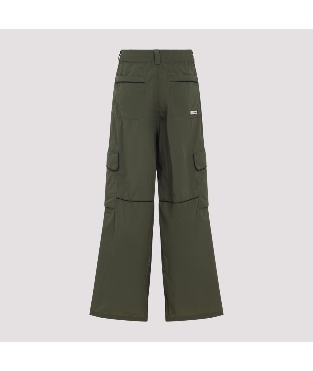 MARNI Зеленые полиамидовые повседневные брюки, фото 3