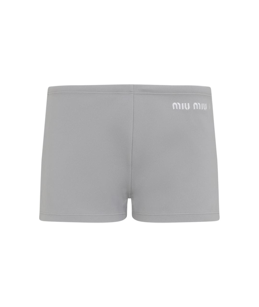 MIU MIU Серые полиамидовые шорты, фото 1