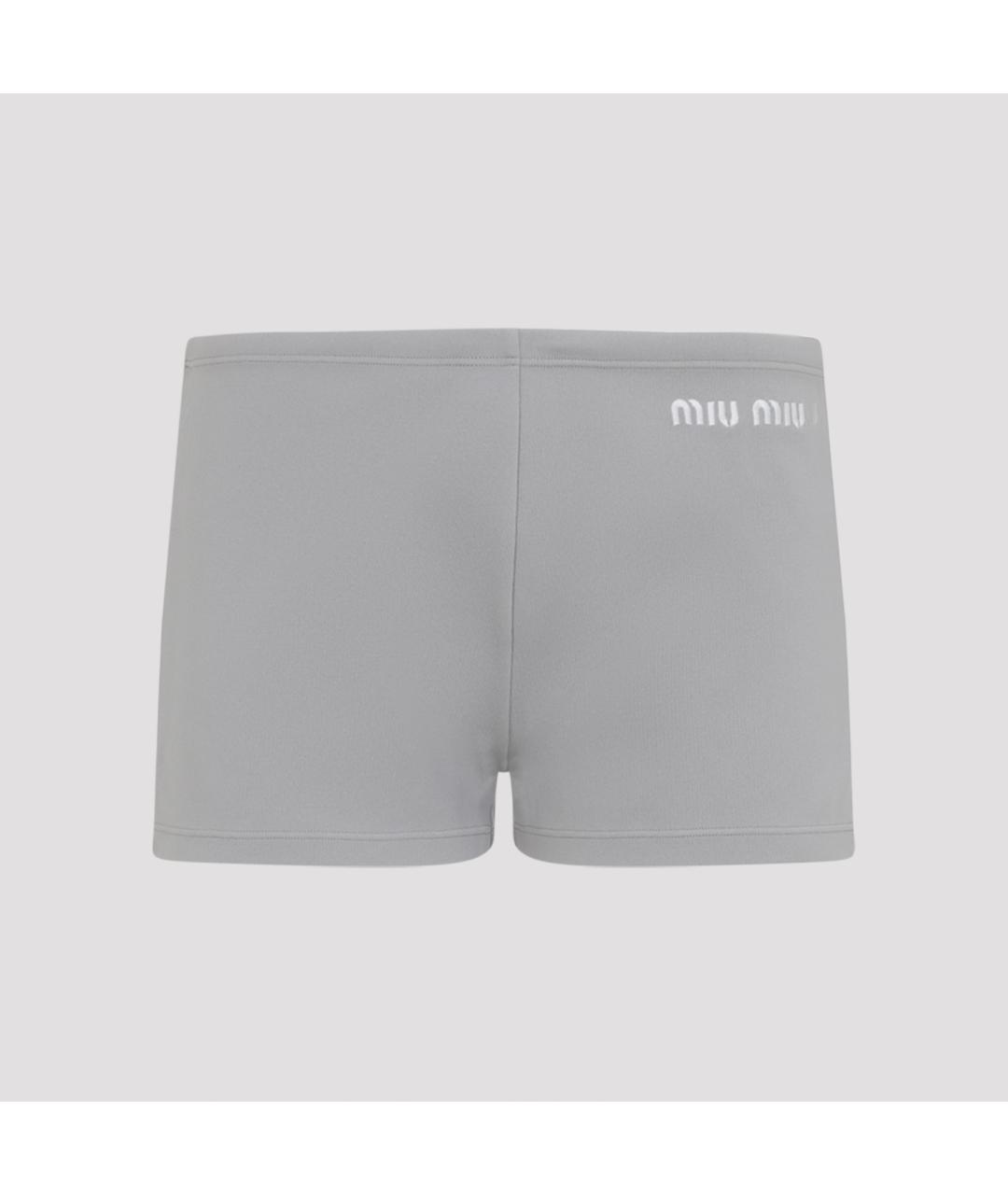 MIU MIU Серые полиамидовые шорты, фото 2