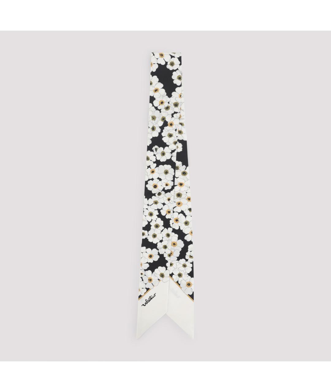 VALENTINO Черный шелковый шарф, фото 2