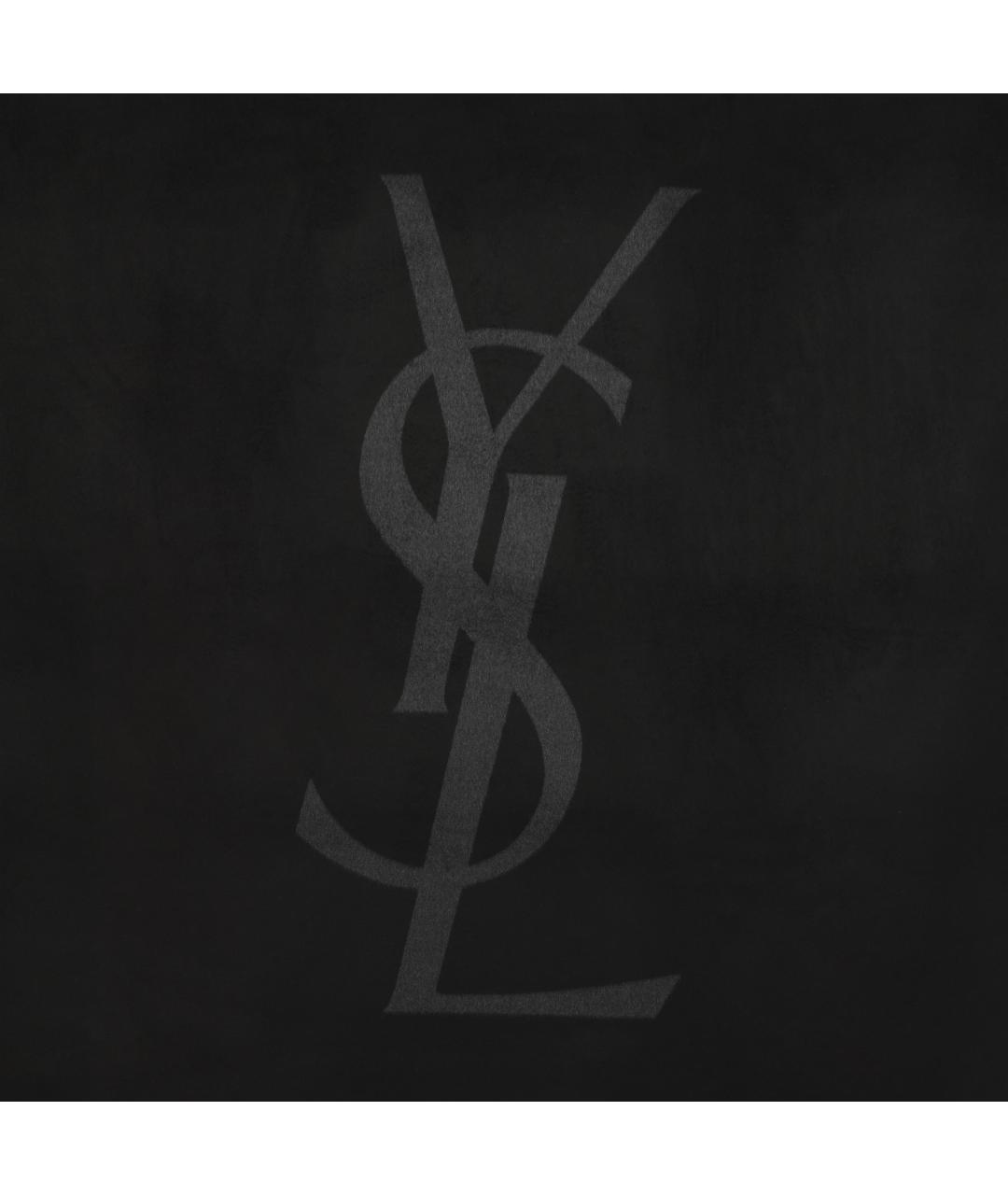 SAINT LAURENT Черный шелковый шарф, фото 4