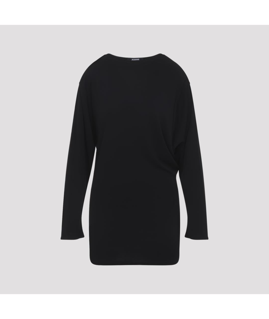 JACQUEMUS Черное вискозное коктейльное платье, фото 2