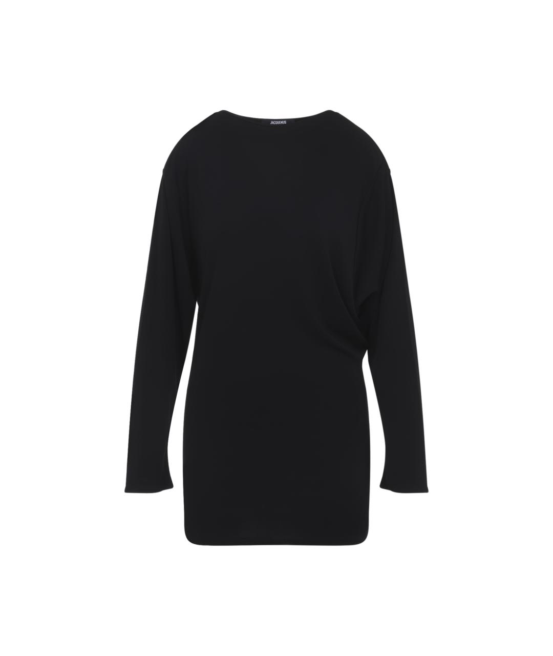 JACQUEMUS Черное вискозное коктейльное платье, фото 1