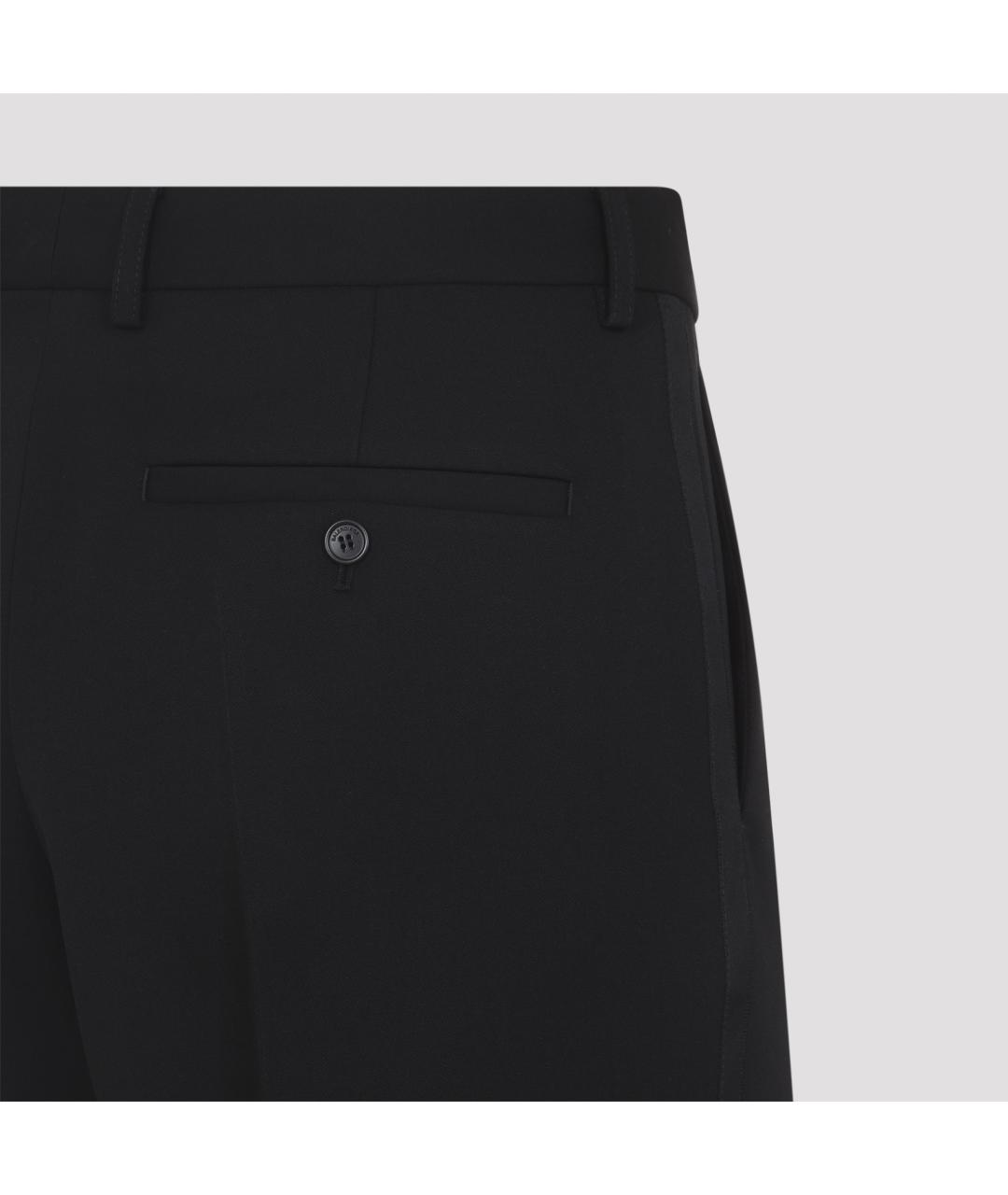 BALENCIAGA Черные шерстяные повседневные брюки, фото 4